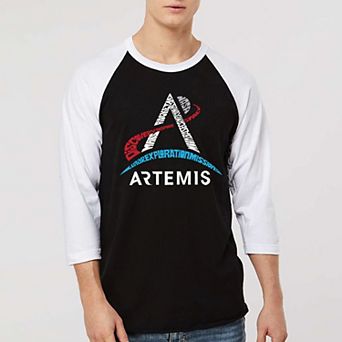 NASA Artemis Logo - Men's Raglan Baseball Word Art T-Shirt