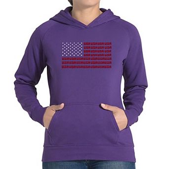 USA Flag - Women's Word Art Hooded Sweatshirt