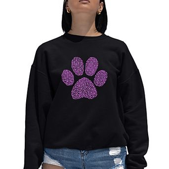 Xoxo Dog Paw - Women's Word Art Crewneck Sweatshirt