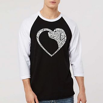 Dog Heart - Men's Raglan Baseball Word Art T-Shirt