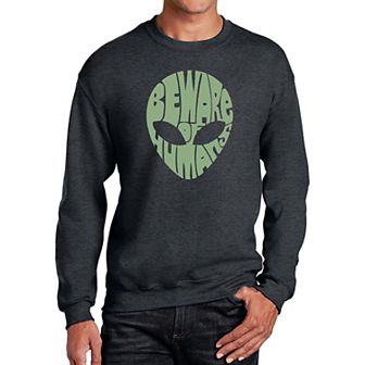 Beware Of Humans - Mens Word Art Crewneck Sweatshirt