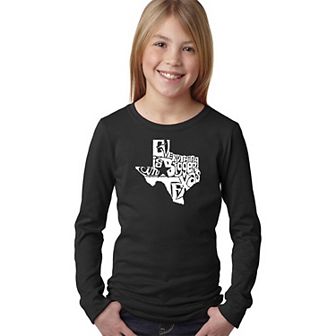 Everything is Bigger in Texas - Girl's Word Art Long Sleeve