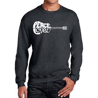 Peace Love Country - Mens Word Art Crewneck Sweatshirt