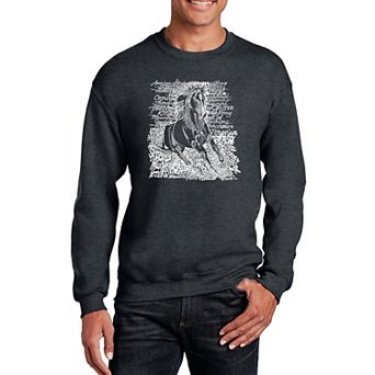 Popular Horse Breeds - Mens Word Art Crewneck Sweatshirt