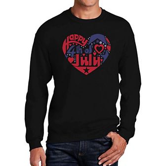 July 4Th Heart - Mens Word Art Crewneck Sweatshirt