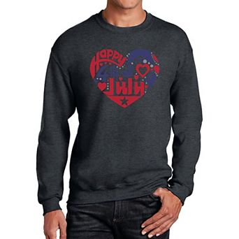 July 4th Heart - Men's Word Art Crewneck Sweatshirt