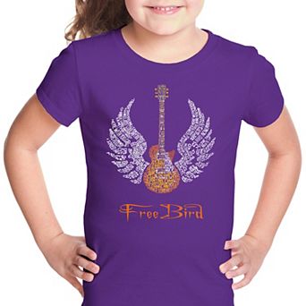 Lyrics To Freebird - Girl's Word Art T-Shirt