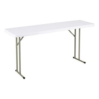 Norwood Commercial Furniture Rectangular Outdoor/Indoor Blow Molded Plastic Folding Table
