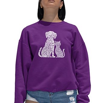 Dogs And Cats - Women's Word Art Crewneck Sweatshirt