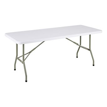 Norwood Commercial Furniture Rectangular Outdoor/Indoor Blow Molded Plastic Folding Table