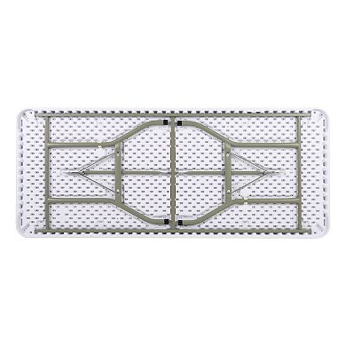 Norwood Commercial Furniture Rectangular Outdoor/Indoor Blow Molded Plastic Folding Table