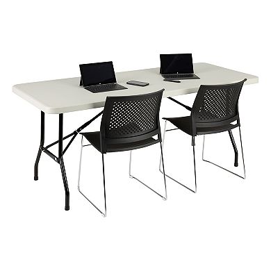 Norwood Commercial Furniture Rectangular Outdoor/Indoor Blow Molded Plastic Folding Table