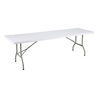 Norwood Commercial Furniture Rectangular Outdoor/Indoor Blow Molded Plastic Folding Table