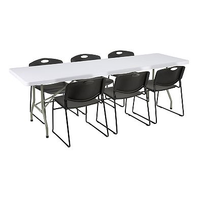 Norwood Commercial Furniture Rectangular Outdoor/Indoor Blow Molded Plastic Folding Table