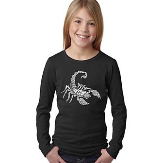Types of Scorpions - Girl's Word Art Long Sleeve
