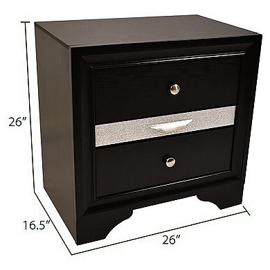 Matrix Modern Style 2-Drawer Nightstand Made with Wood & Extra Storage