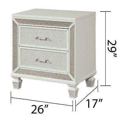 Crystal Modern Style 2-Drawer Nightstand Made with Wood