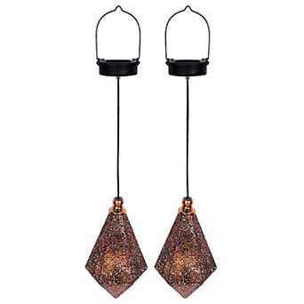 MAGGIFT 2 - Pack Solar Hanging Lights: Outdoor Lanterns, Vintage Design
