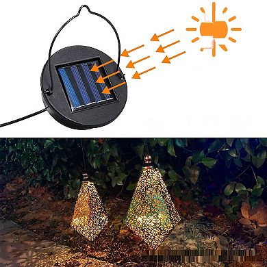 MAGGIFT 2 - Pack Solar Hanging Lights: Outdoor Lanterns, Vintage Design