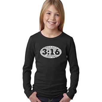 John 3:16 - Girl's Word Art Long Sleeve