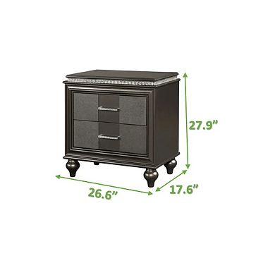 Ginger Modern Style 2-Drawer Nightstand Made with Wood