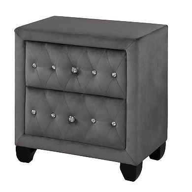 Sophia Modern Style 2-Drawer Nightstand made with Wood & Upholstery