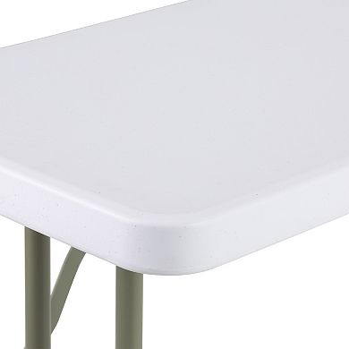 Norwood Commercial Furniture Rectangular Outdoor/Indoor Blow Molded Plastic Folding Table