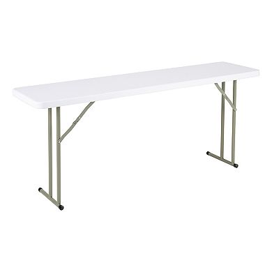 Norwood Commercial Furniture Rectangular Outdoor/Indoor Blow Molded Plastic Folding Table