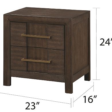 Kenzo Modern Style 2-Drawer Nightstand Made with Wood