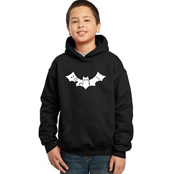 Bat - Bite Me - Boy's Word Art Hooded Sweatshirt