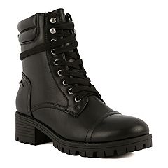 Women s Black Combat Boots Stylish Biker Boots In All Black Kohl s