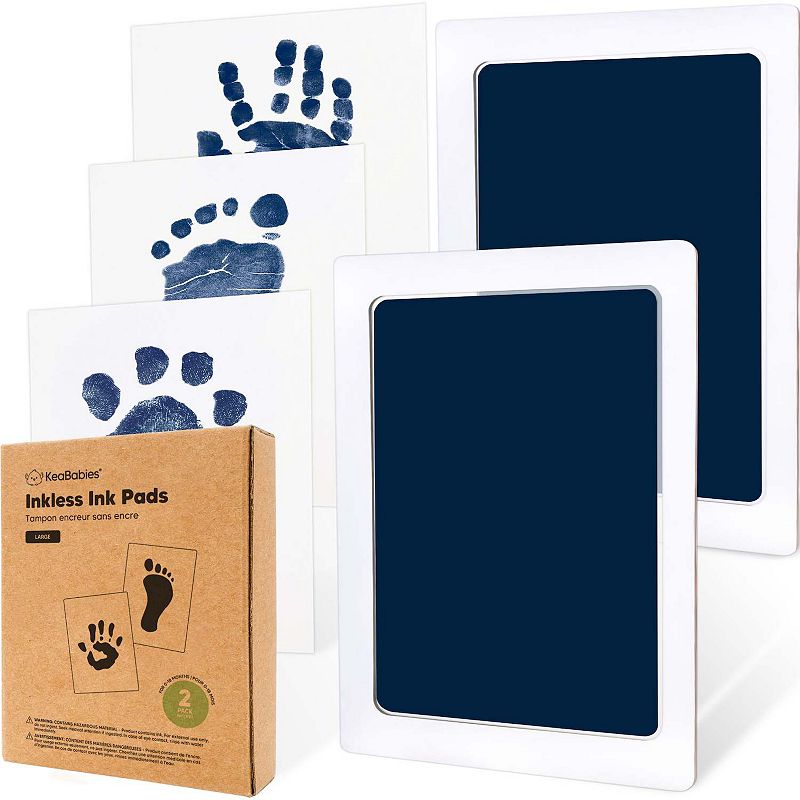 Baby Hand and Footprint Kit - Inkless Ink Pad for Baby Footprint Kit, 2  Large Size Inkless Ink Pads with 4 lmprint Card, 2 Photo Frames, Clean  Touch