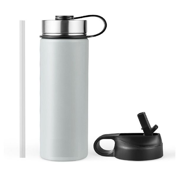 22 Oz Doublewalled Insulated Stainless Steel Water Bottle with Straw Lid