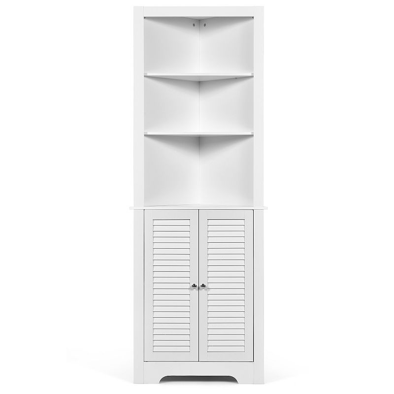 Prepac Elite Tall 1-Door Corner Storage Cabinet, White