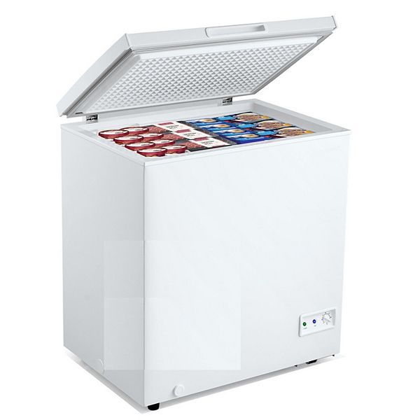 Compact Chest Freezer with Removable Storage Basket