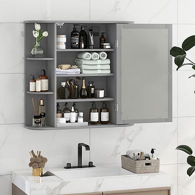 Multipurpose Mount Wall Mirror Bathroom Storage Cabinet