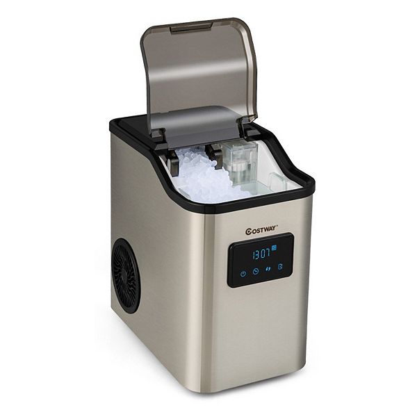 Countertop Nugget Ice Maker with 2 Ways Water Refill SelfCleaningSilver