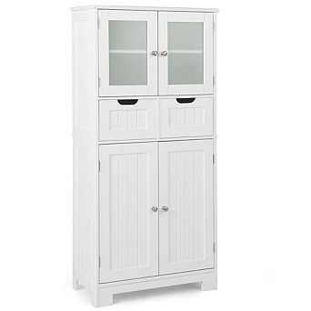 Multiroom Storage Cabinet with Drawers and Enclosed Shelving