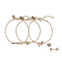 Bloom by Stella Grace Silver Heart Charm Toggle Bracelet