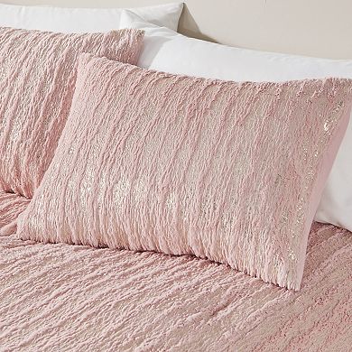 Intelligent Design Alaia Metallic Print Faux Fur Comforter Set