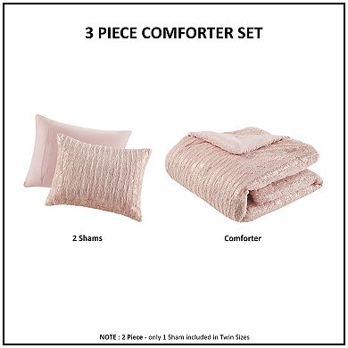 Intelligent Design Alaia Metallic Print Faux Fur Comforter Set