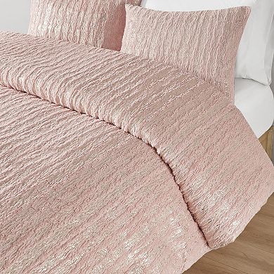 Intelligent Design Alaia Metallic Print Faux Fur Duvet Cover Set