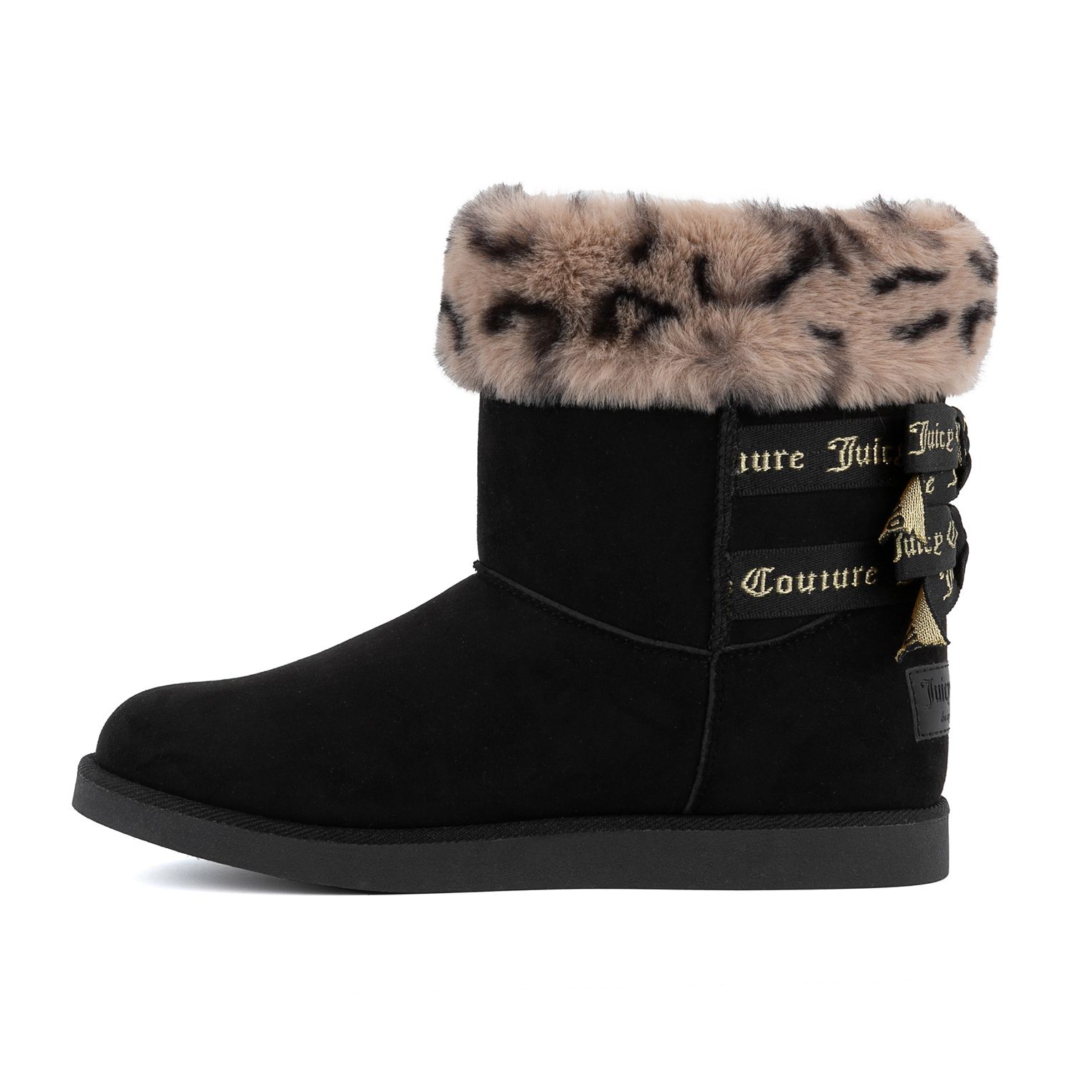 Juicy Couture womens black boots with faux fur and bow size  Juicy Couture Fur Boots display picture 1