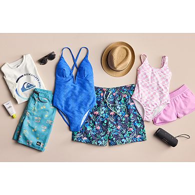 Girls 7-16 Roxy 1-Piece Floral Print Swimsuit & Shorts Set