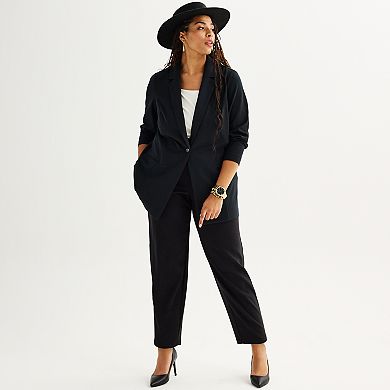 Plus Size Nine West Pull-On Straight Ankle Pants