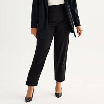 Plus Size Nine West Pull-On Straight Ankle Pants