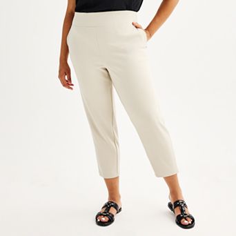 Plus Size Nine West Pull-On Straight Ankle Pants