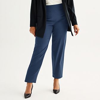 Plus Size Nine West Pull-On Straight Ankle Pants