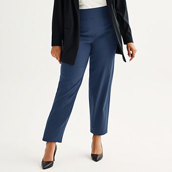 Plus Size Nine West Pull-On Straight Ankle Pants