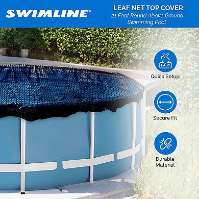 Swimline 21 Foot Round Above Ground Swimming Pool Leaf Net Top Cover